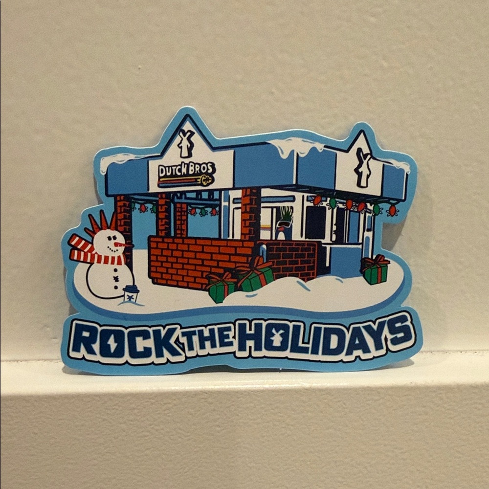 Dutch Bros Holiday 'Rock the Holidays' sticker